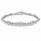 Luxury Jewelry Vintage Design Round Cut White Sapphire Tennis Bracelet For Women