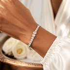Luxury Jewelry Vintage Design Round Cut White Sapphire Tennis Bracelet For Women