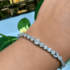 Luxury Jewelry Vintage Design Round Cut White Sapphire Tennis Bracelet For Women