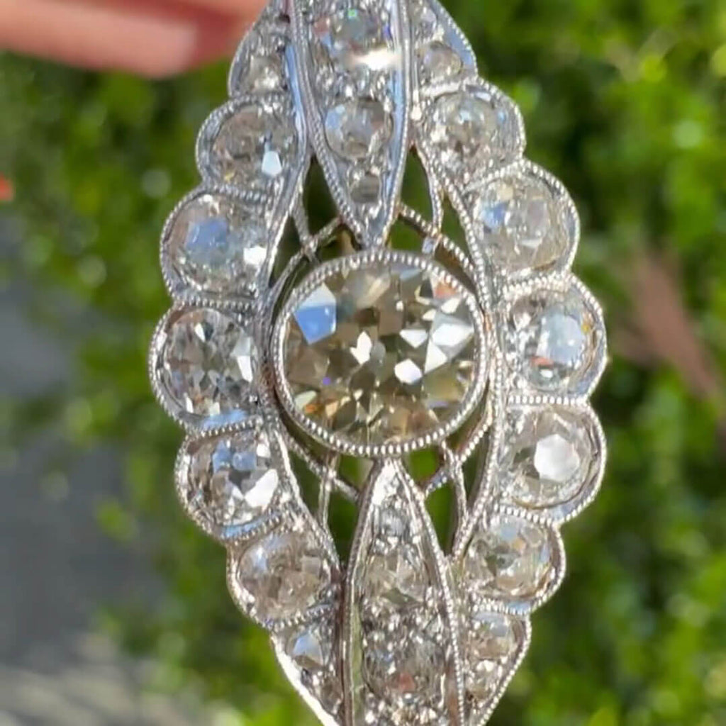 Luxury Jewelry Vintage Two Tone Halo Round Cut White Sapphire Bangle Bracelet For Women