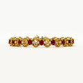 Luxury Jewelry Vintage Yellow Gold Oval Cut Ruby Sapphire Chain Bracelet For Women