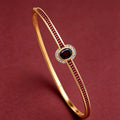 Luxury Jewelry Art Deco Golden Oval Cut Garnet Sapphire Bangle Bracelet For Women