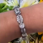 Luxury Jewelry Vintage Round Cut White Sapphire Tennis Bracelet For Women