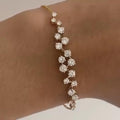 Luxury Jewelry Unique Golden Round Cut White Sapphire Bracelet For Women