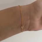 Luxury Jewelry Unique Golden Round Cut White Sapphire Bracelet For Women