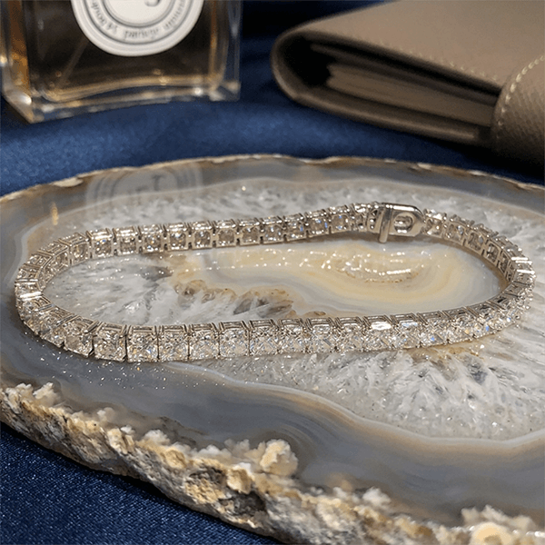 Luxury Jewelry Classic Cushion Cut White Sapphire Tennis Bracelet For Women