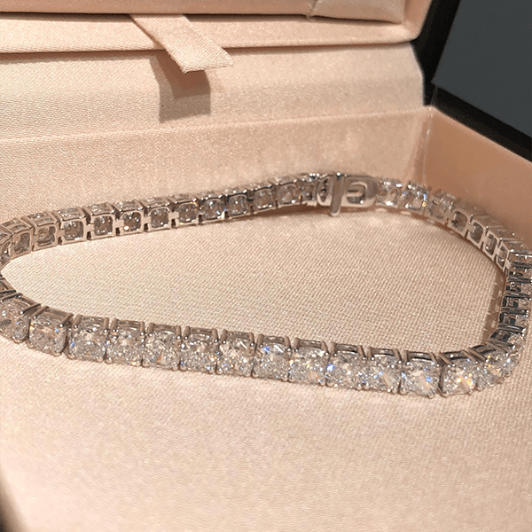 Luxury Jewelry Classic Cushion Cut White Sapphire Tennis Bracelet For Women