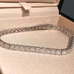 Luxury Jewelry Classic Cushion Cut White Sapphire Tennis Bracelet For Women