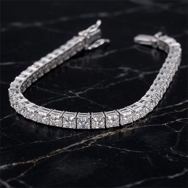 Luxury Jewelry Classic Cushion Cut White Sapphire Tennis Bracelet For Women