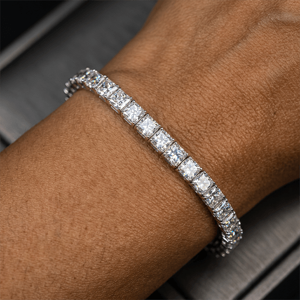 Luxury Jewelry Classic Cushion Cut White Sapphire Tennis Bracelet For Women