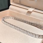 Luxury Jewelry Classic Cushion Cut White Sapphire Tennis Bracelet For Women