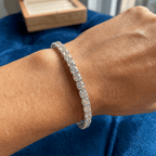 Luxury Jewelry Classic Cushion Cut White Sapphire Tennis Bracelet For Women