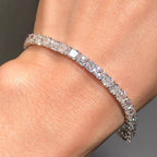 Luxury Jewelry Classic Cushion Cut White Sapphire Tennis Bracelet For Women