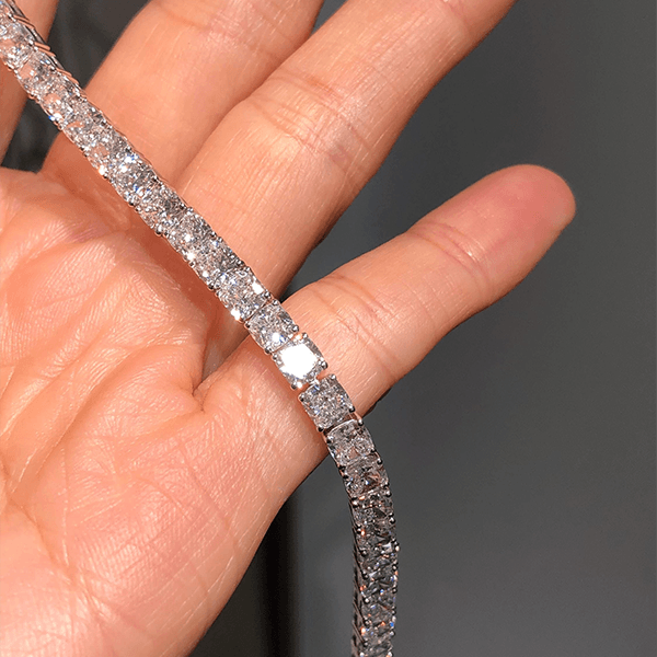 Luxury Jewelry Classic Cushion Cut White Sapphire Tennis Bracelet For Women