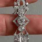 Vintage Art Deco Bezel Round Cut White Sapphire Bracelet For Women