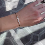 Luxury Jewelry Yellow Gold Round Cut White Sapphire Bangle Bracelet For Women