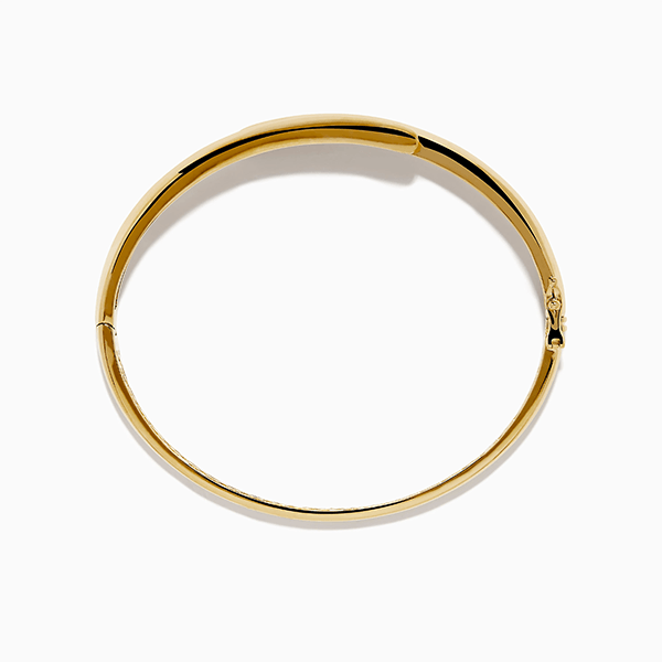Yellow Gold Channel Setting Round Cut White Sapphire Bangle Bracelet For Women