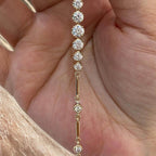 Luxury Jewelry Yellow Gold Round Cut White Sapphire Tennis Bracelet For Women