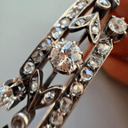 Two Tone Vintage Round Cut White Sapphire Bangle Bracelet For Women