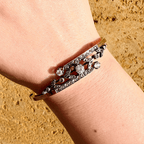 Two Tone Vintage Round Cut White Sapphire Bangle Bracelet For Women