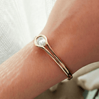 Unique Design Yellow Gold Solitaire Split Shank Pear Cut White Sapphire Bangle Bracelet For Women
