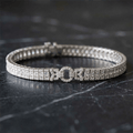 Vintage Unique Design Princess Cut White Sapphire Bracelet For Women