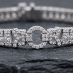 Vintage Unique Design Princess Cut White Sapphire Bracelet For Women
