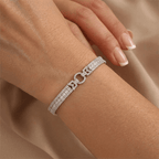 Vintage Unique Design Princess Cut White Sapphire Bracelet For Women