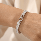 Vintage Unique Design Princess Cut White Sapphire Bracelet For Women