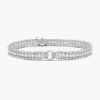 Vintage White Sapphire Asscher Cut Tennis Bracelet for Women
