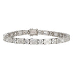 Classic Emerald & Round Cut White Sapphire Tennis Bracelet For Women