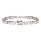 Classic Emerald & Round Cut White Sapphire Tennis Bracelet For Women
