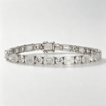 Classic Emerald & Round Cut White Sapphire Tennis Bracelet For Women
