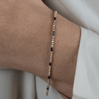 Classic Yellow Gold Marquise & Round Cut Blue & White Sapphire Tennis Bracelet For Women