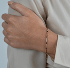 Classic Yellow Gold Marquise & Round Cut Blue & White Sapphire Tennis Bracelet For Women