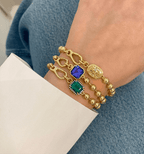 Yellow Gold Unique Design Bezel Cushion Cut Yellow Sapphire Charm Chain Bracelet For Women