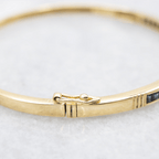 Vintage Classic Yellow Gold Asscher Cut Blue Sapphire Bangle Bracelet For Women