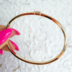 Classic Yellow Gold Baguette Cut White Sapphire Bangle Bracelet For Women