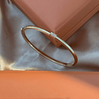 Classic Yellow Gold Baguette Cut White Sapphire Bangle Bracelet For Women