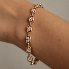 Unique Design Yellow Gold Round Cut White Sapphire Chain Bracelet For Women