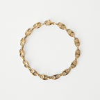 Unique Design Yellow Gold Round Cut White Sapphire Chain Bracelet For Women