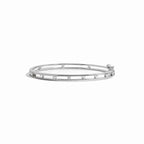 Luxury Jewelry Classic Channel Setting Round Cut White Sapphire Bangle Bracelet For Women
