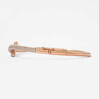 Luxury Jewelry Knot Design Pave Setting Rose Gold Round Cut White Sapphire Bangle Bracelet For Women