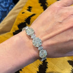 Luxury Jewelry Round & Baguette Cut White Sapphire Tennis Bracelet For Women