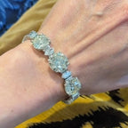 Luxury Jewelry Round & Baguette Cut White Sapphire Tennis Bracelet For Women