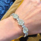 Luxury Jewelry Round & Baguette Cut White Sapphire Tennis Bracelet For Women