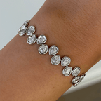 Luxury Jewelry Bezel Pear Cut White Sapphire Tennis Bracelet For Women