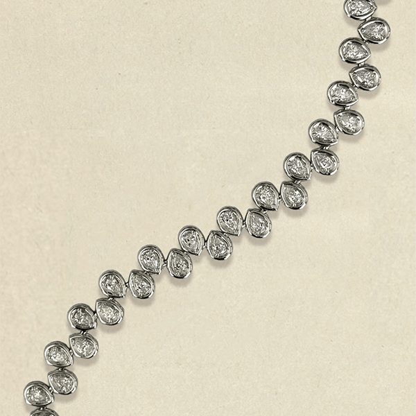 Luxury Jewelry Bezel Pear Cut White Sapphire Tennis Bracelet For Women