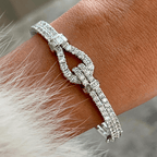 Luxury Jewelry Unique Design Round Cut White Sapphire Bangle Bracelet For Women