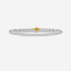 Fancy Two Tone Pear Cut Canary & White Sapphire Bangle Bracelet For Women